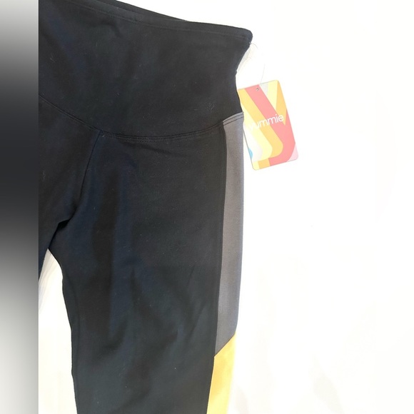 YUMMIE RACHEL SHAPING LEGGING WITH GRAY & YELLOW RACING STRIPE - COTTON STRETCH - Picture 7 of 9